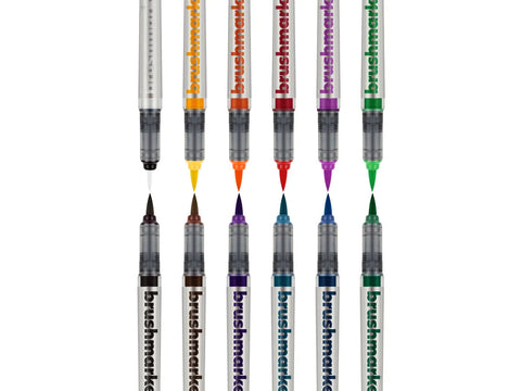 KARIN Brush Marker PRO + blender 27C Basic colours 12 Stück Kugelschreiber Papedis 